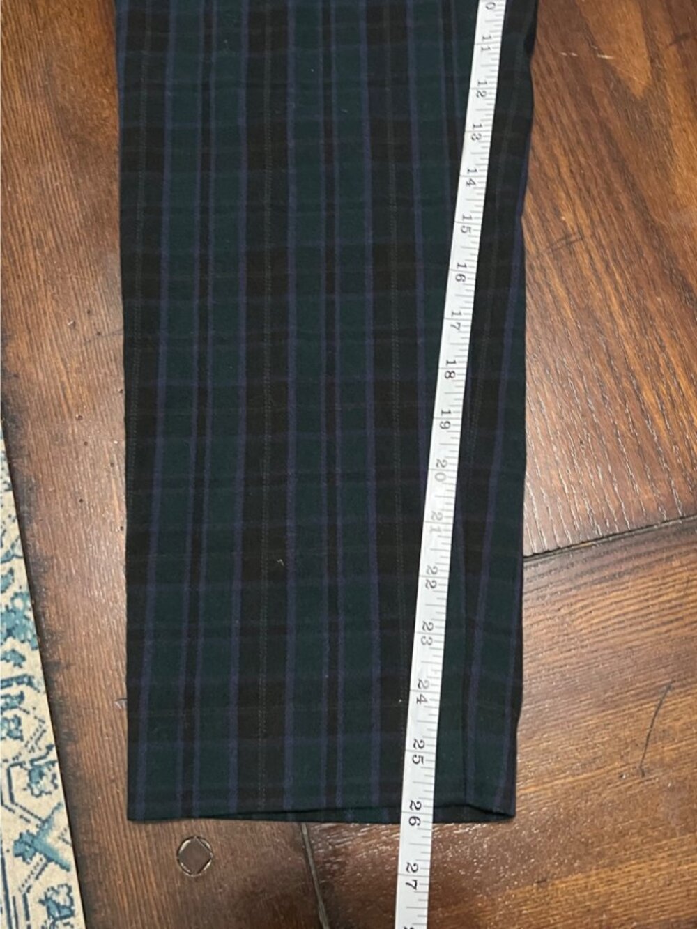 Talbots Signature Green Plaid Flat Front Pants Tartan Holiday 6 Straight Leg - Picture 8 of 8